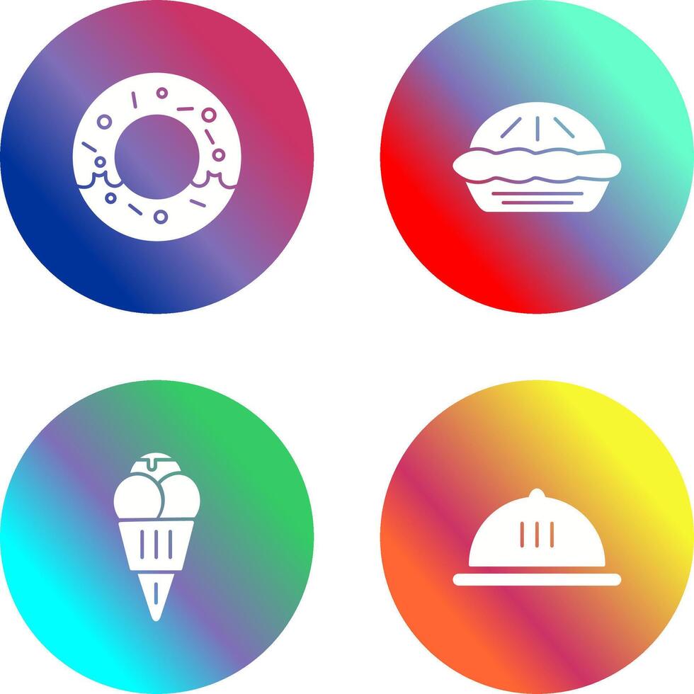 rosquilla y tarta icono vector