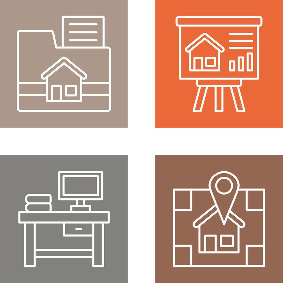 Folder and Presentation Icon vector