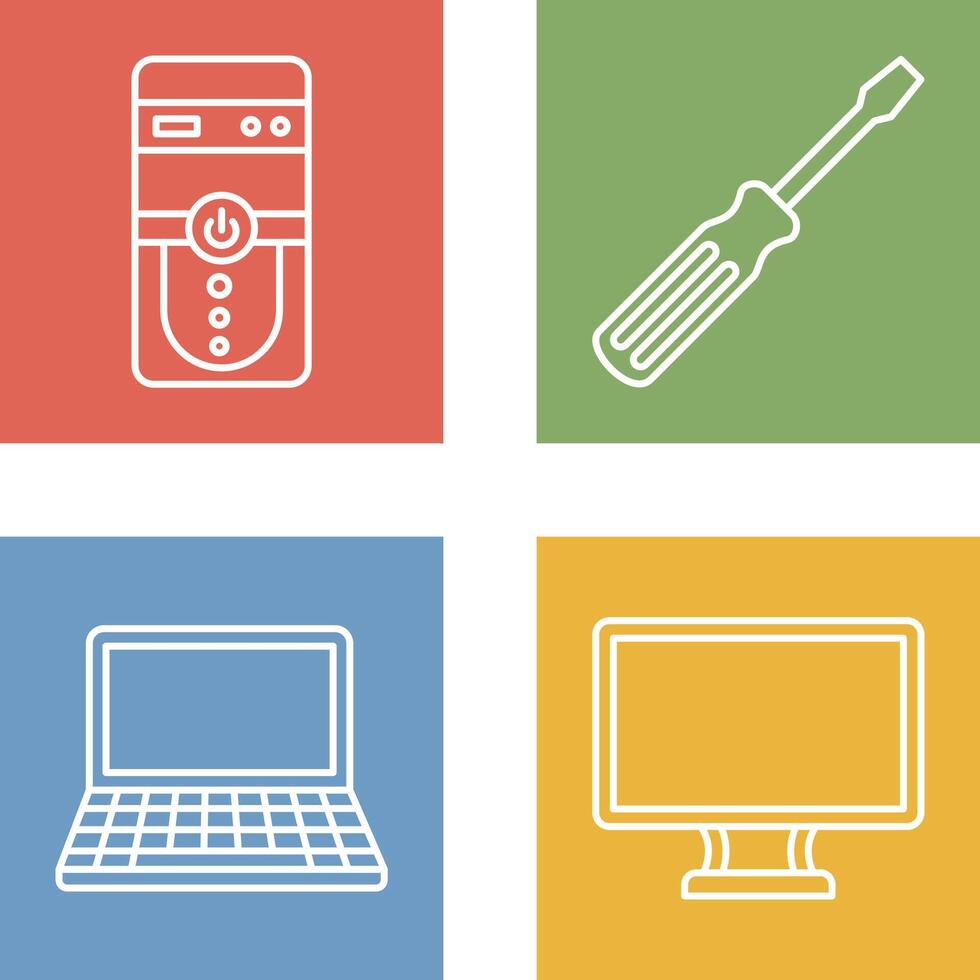 Cpu and Screw driver Icon vector