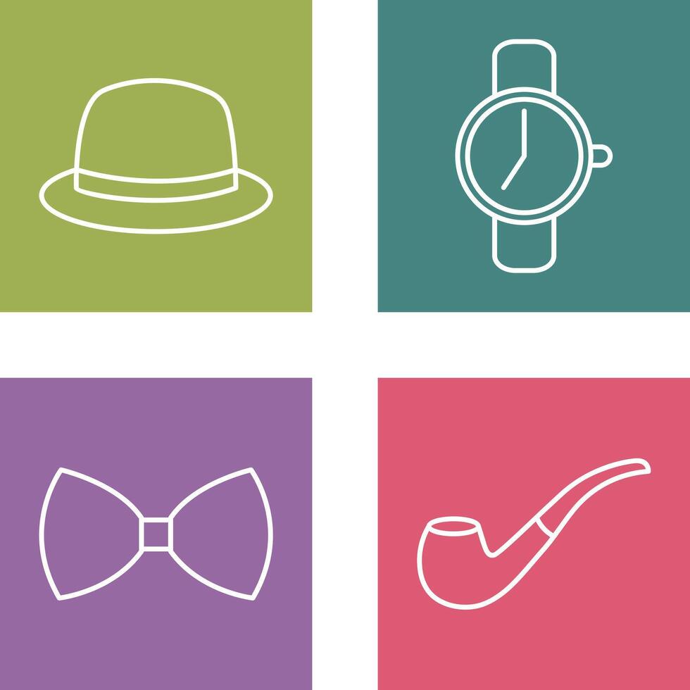 Hat and Watch Icon vector