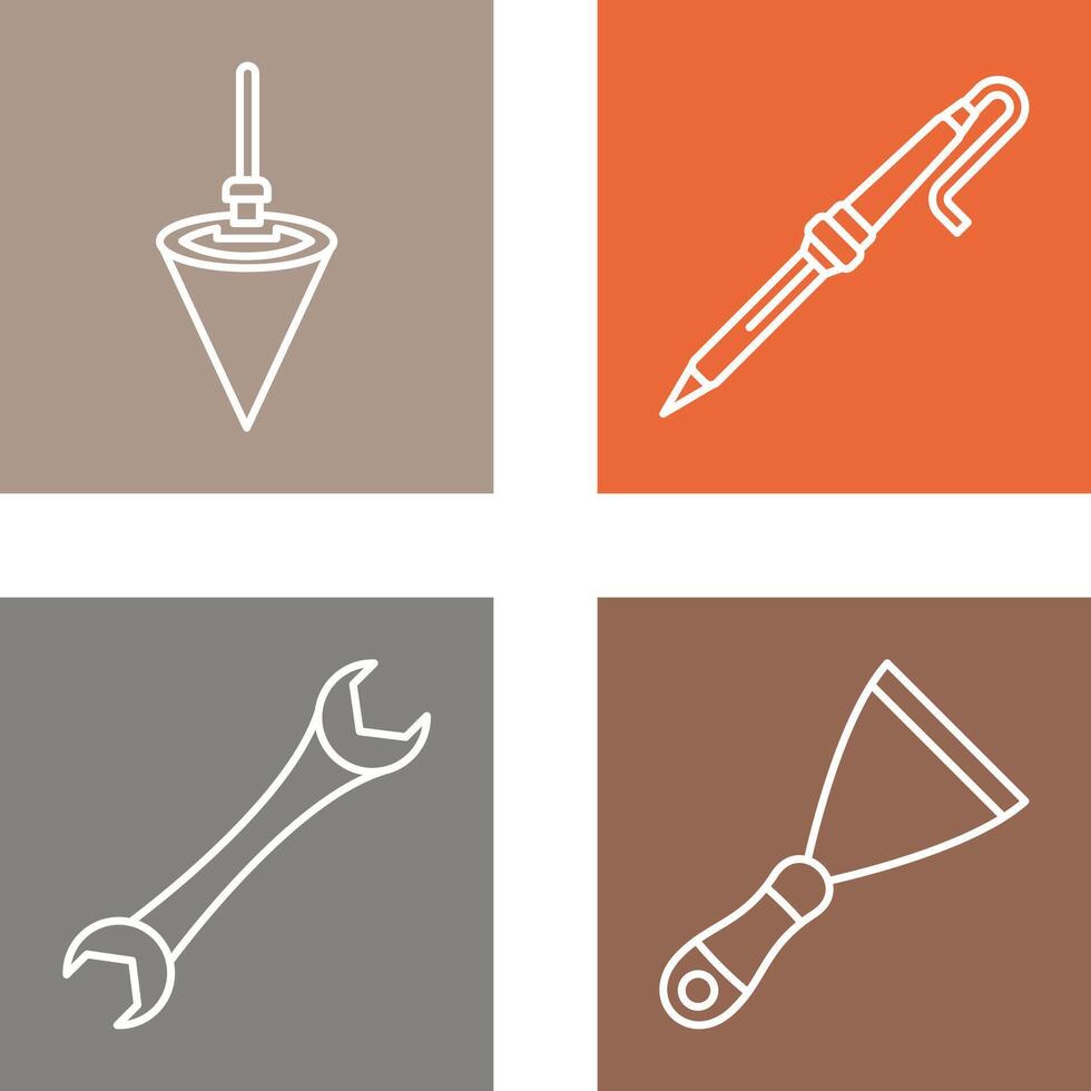 Plumb Bob and Soldering Icon vector