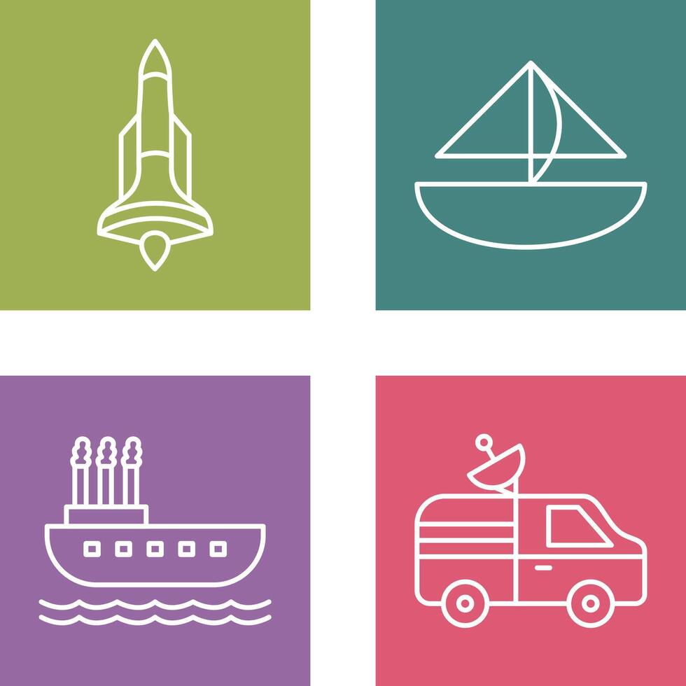 Rocket and Small Yacht Icon vector