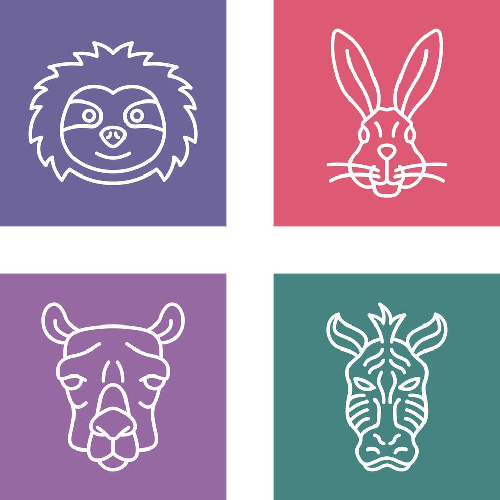 Sloth and Rabbit Icon vector