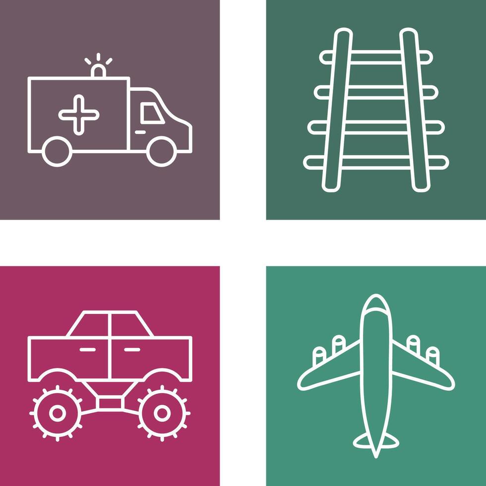 Ambulance and Train tack Icon vector