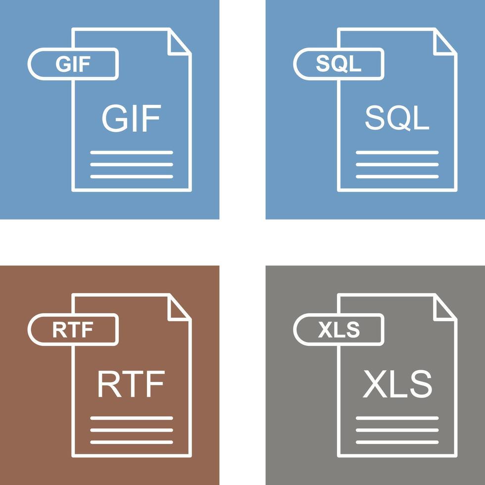 GIF and SQL Icon vector