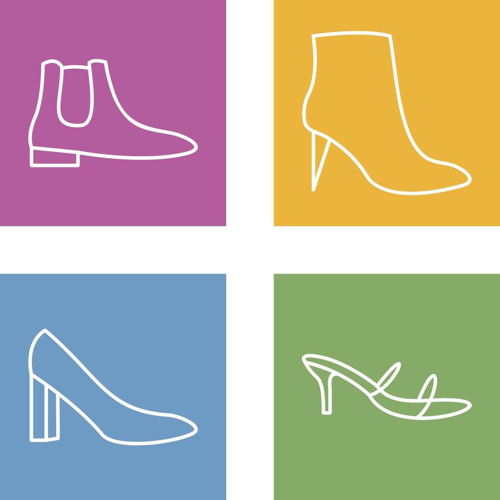 Men Boots and high heels Icon vector