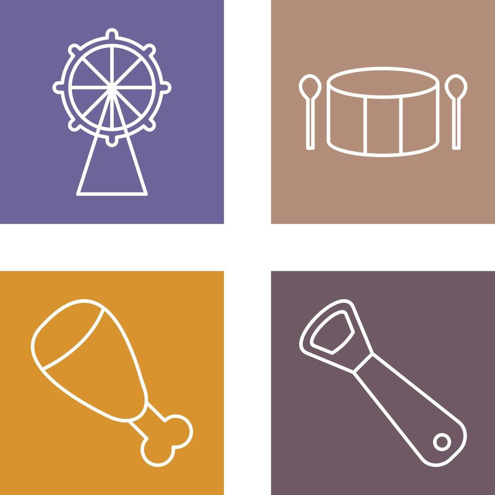 Ferris Wheel and Drum Icon vector