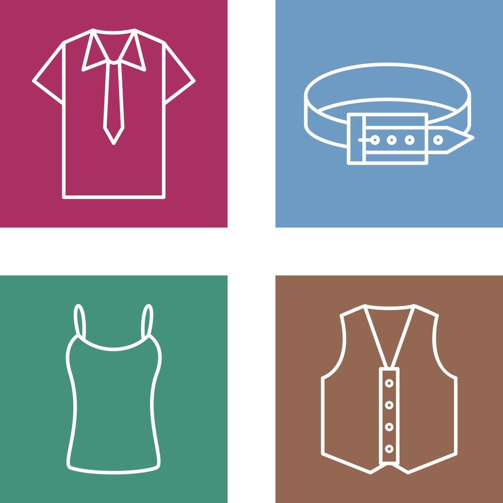 Shirt and Tie and Belt Icon vector
