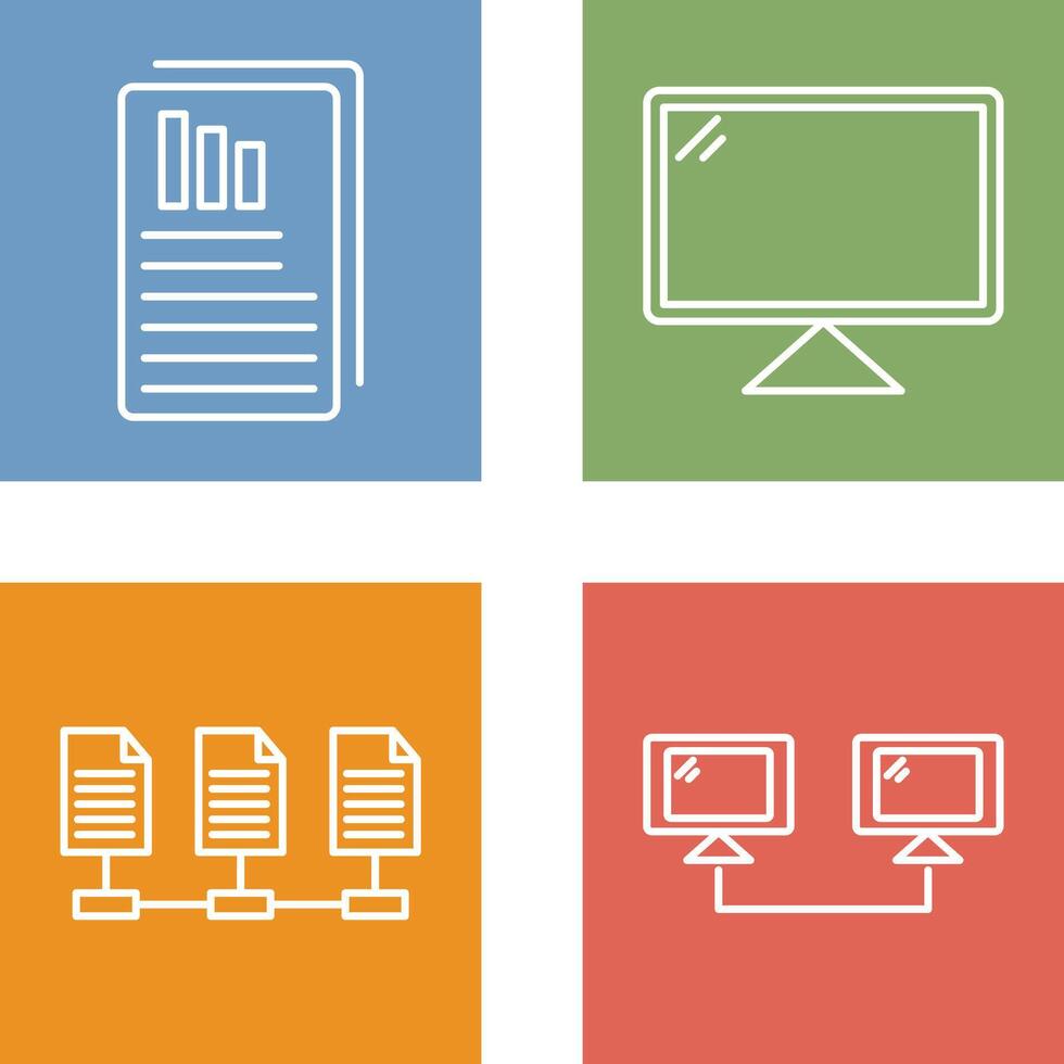 Reports and Computer Icon vector