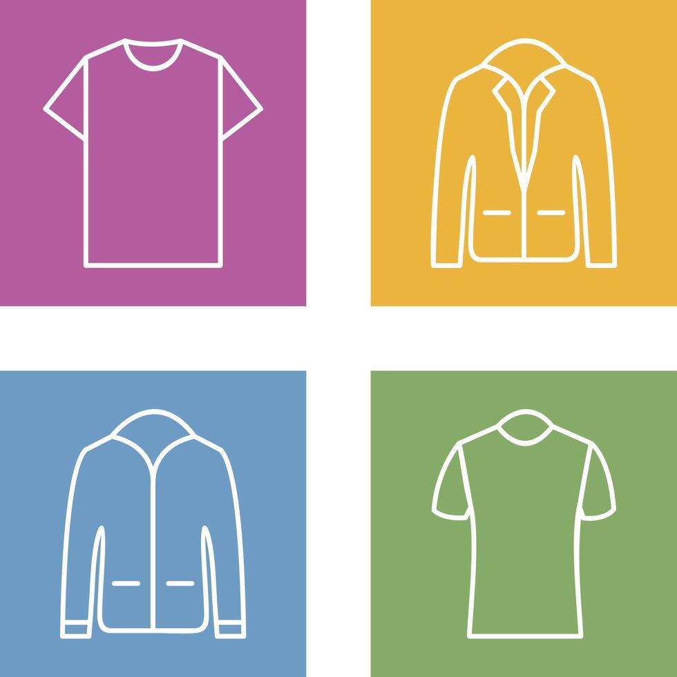 Plain T Shirt and Stylish Jacket Icon vector
