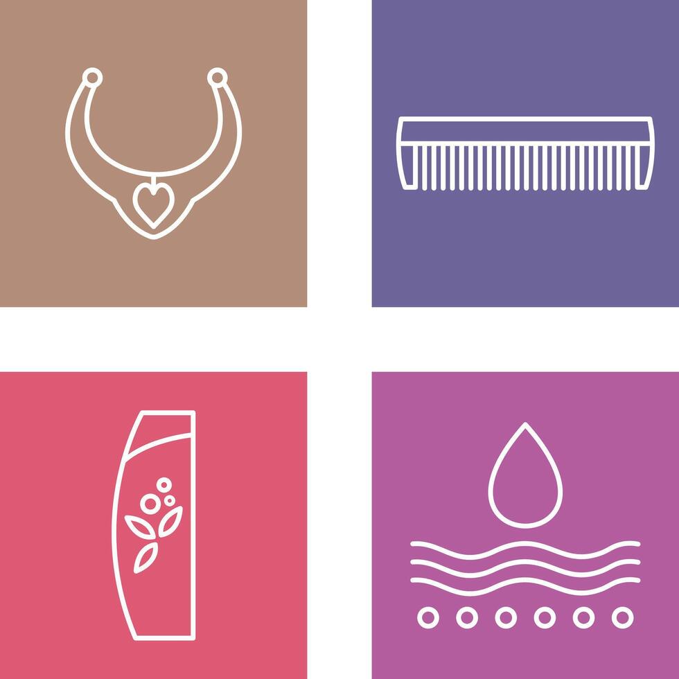 Necklace and Comb Icon vector