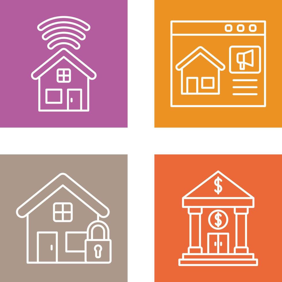 Smart house and Marketing Icon vector