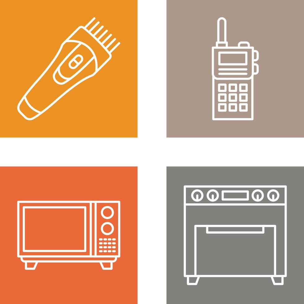 Trimmer and Communication Icon vector