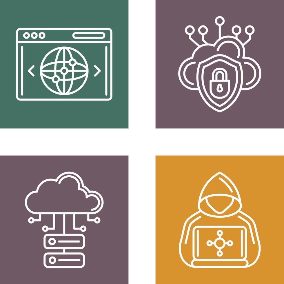 Cloud Security and Website Icon vector