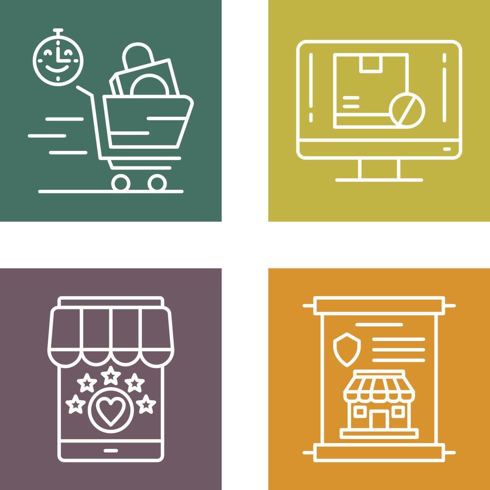 Happy Hour and Out of Stock Icon vector