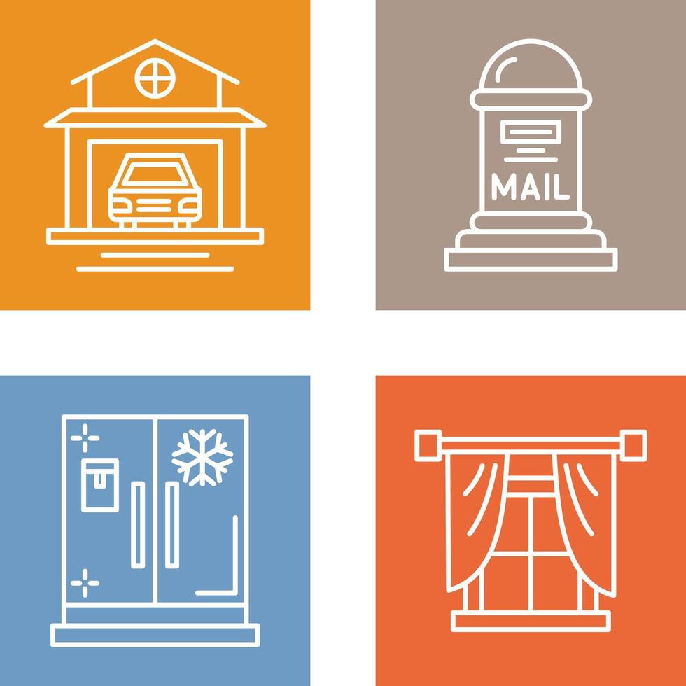 Garage and Mail Box Icon vector