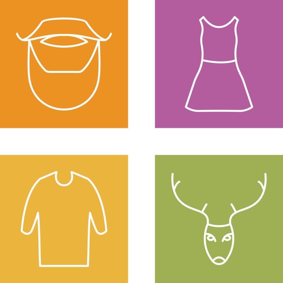 Beard and Moustache and Dress Icon vector