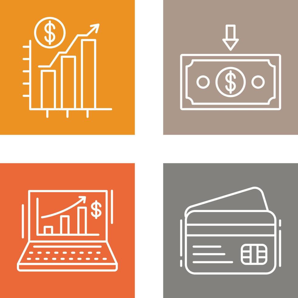Chart Up and Money Down Icon vector
