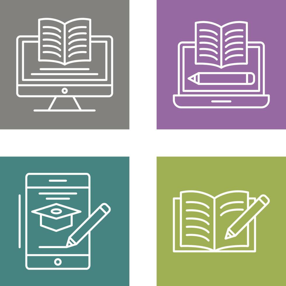 Digital Learning and Written Icon vector