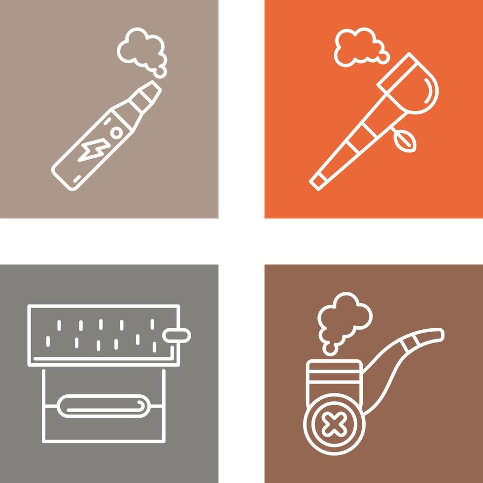 Electronic Cigarette and Pipe Of Peace Icon vector