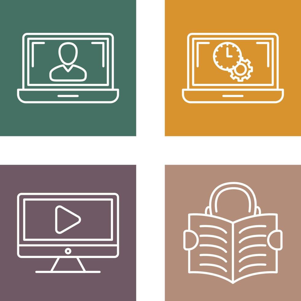 Flex Time and Online Lesson Icon vector