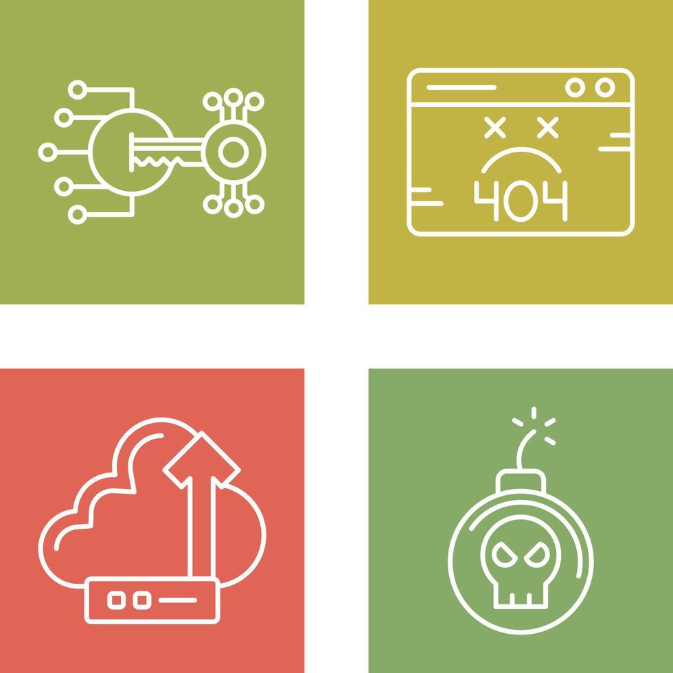 Encryption and 404 Error Icon vector