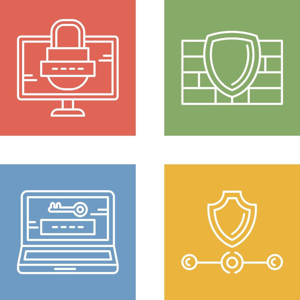 Password and Firewall Icon vector