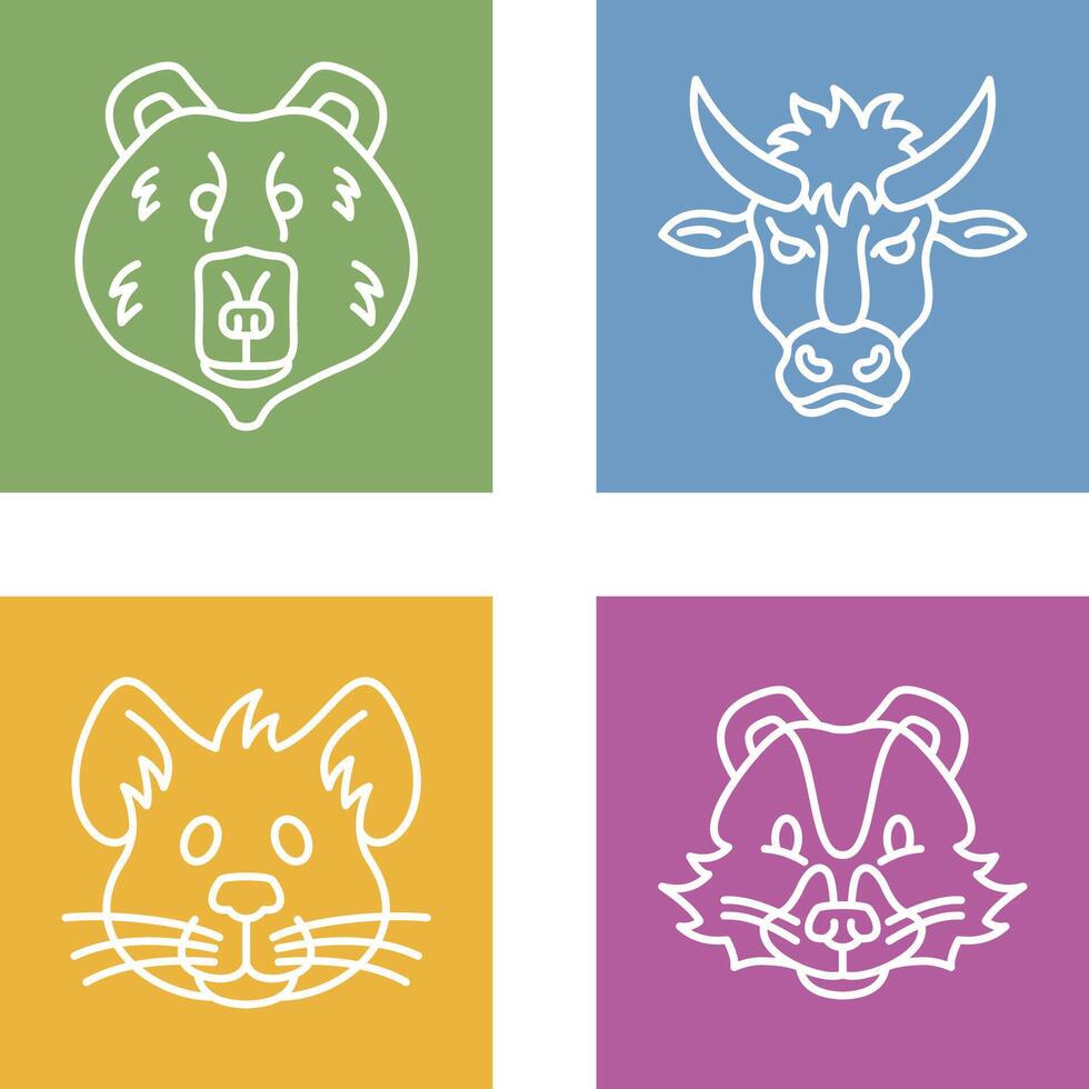 Polar Bear and Bison Icon vector
