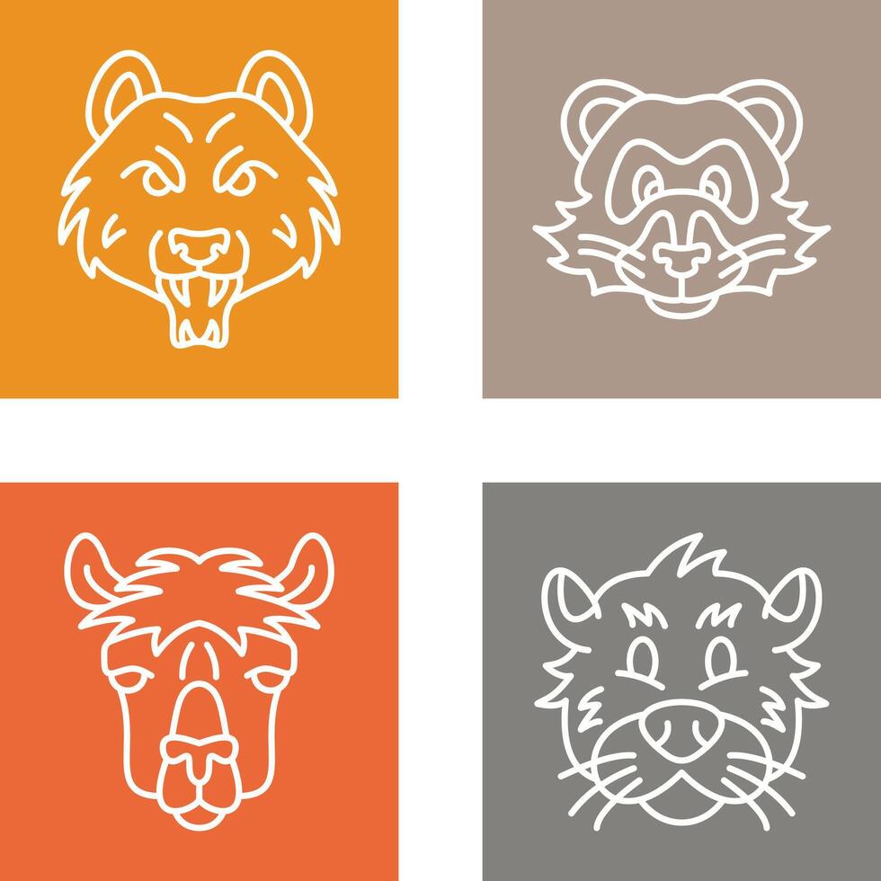 Bear and Ferret Icon vector
