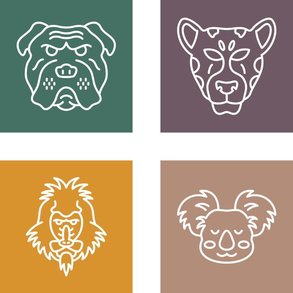 Bulldog and leopard Icon vector