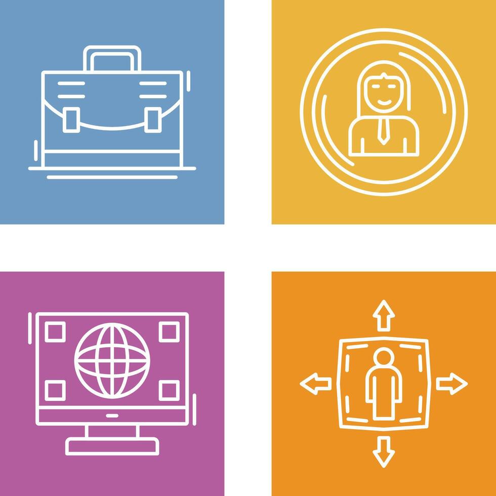 Briefcase and User Icon vector