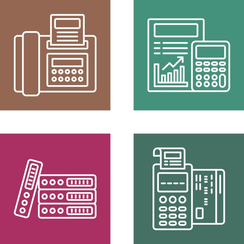 Fax and calculating Icon vector