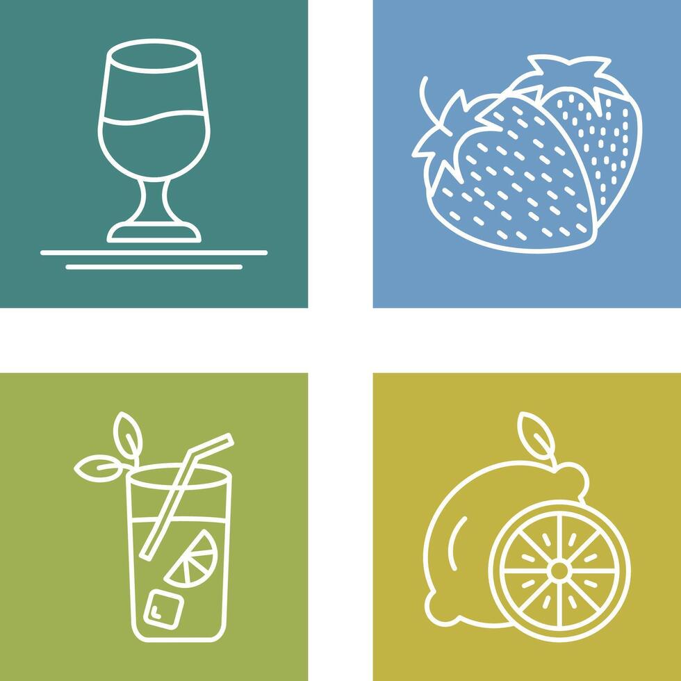 Wine and Strawberry Icon vector