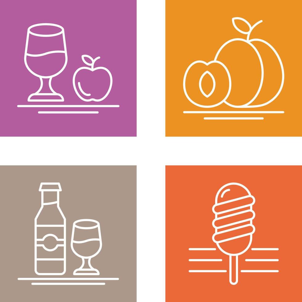 Healthy and Apricot Icon vector