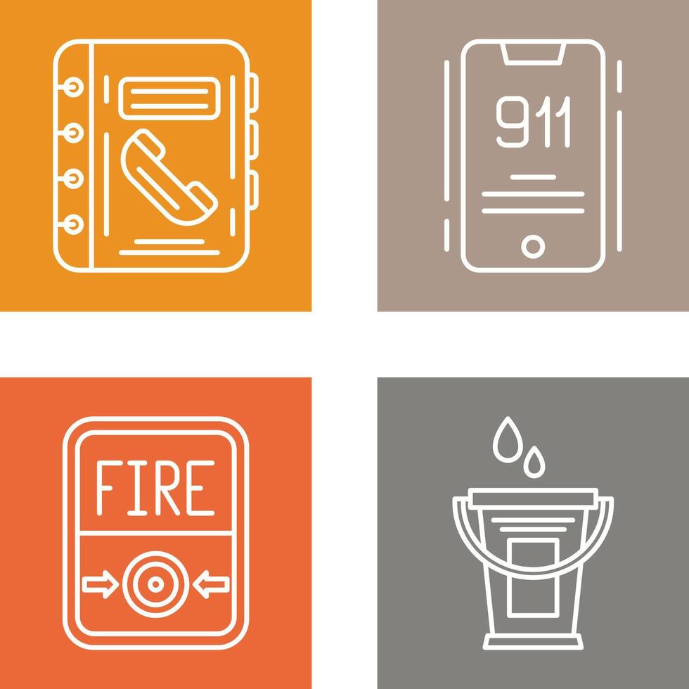 Phonebook and 911 Icon vector