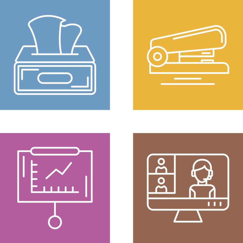 Tissue Box and Stapler Icon vector