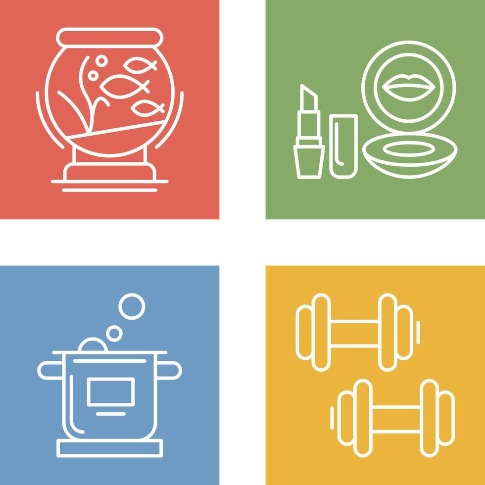 Fishbowl and Makeup Icon vector