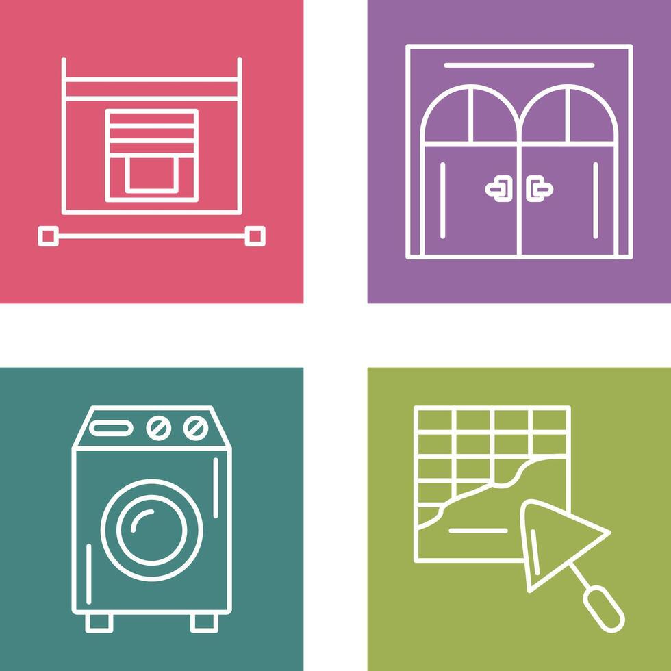 Blind and Door Icon vector