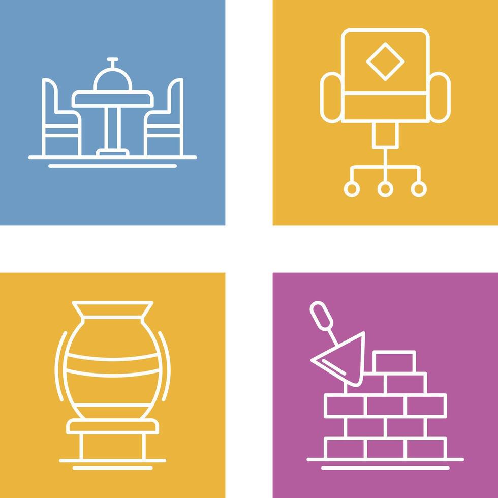 Chair and Dinning Table Icon vector