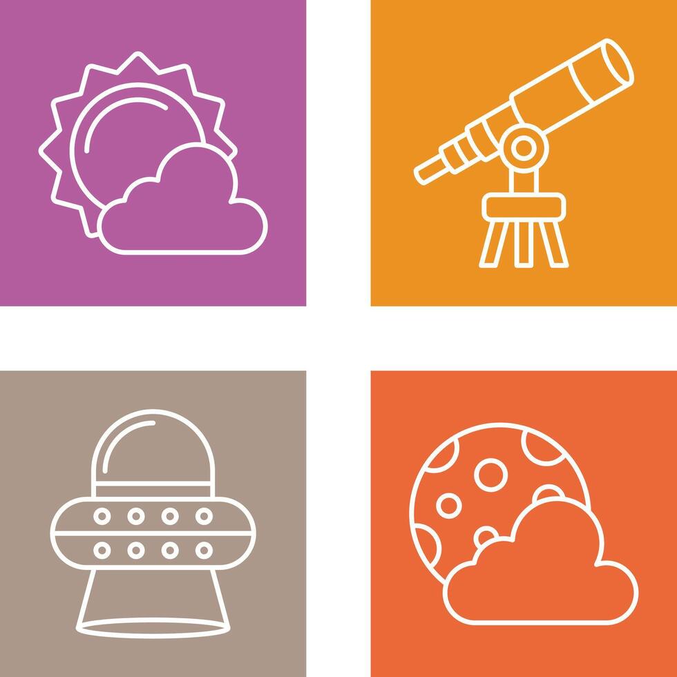 sun and telescope Icon vector