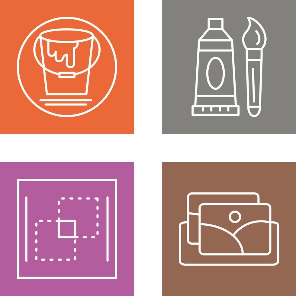 paint bucket and oil paint Icon vector