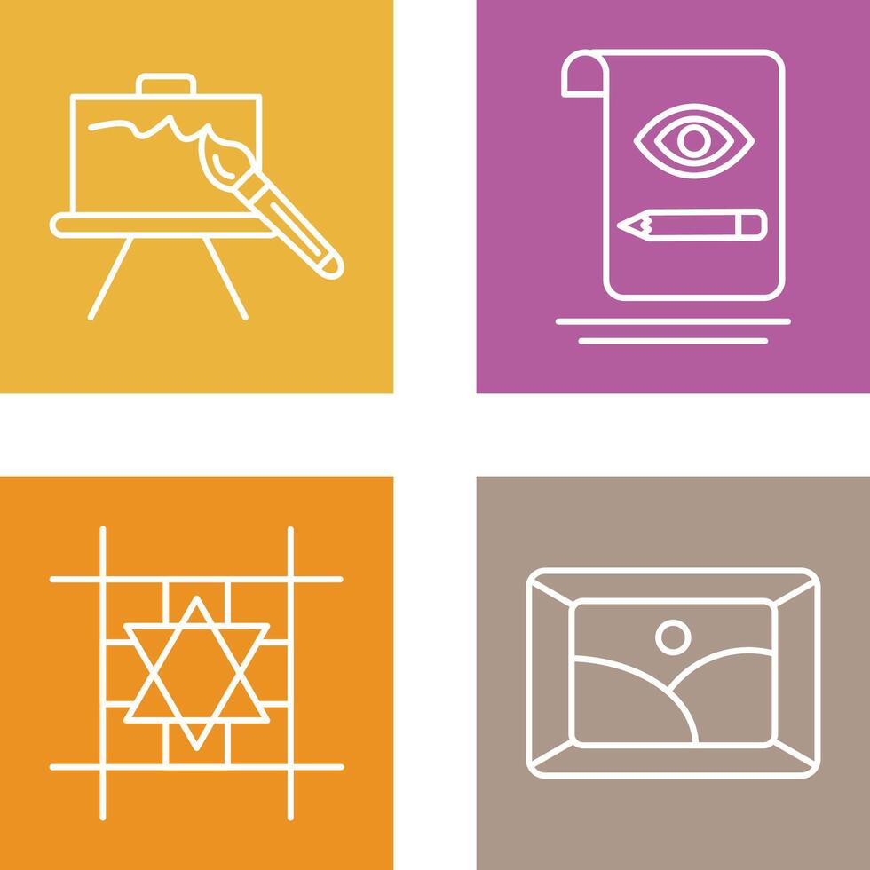 canvas and sketch Icon vector