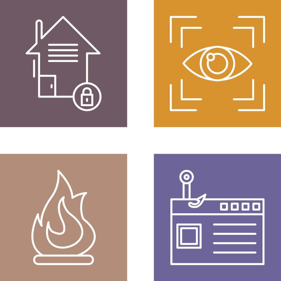 Real Estate and Eye Scan Icon vector