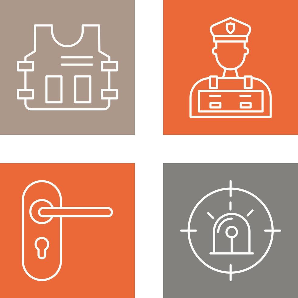 Police Vest and Police Man Icon vector