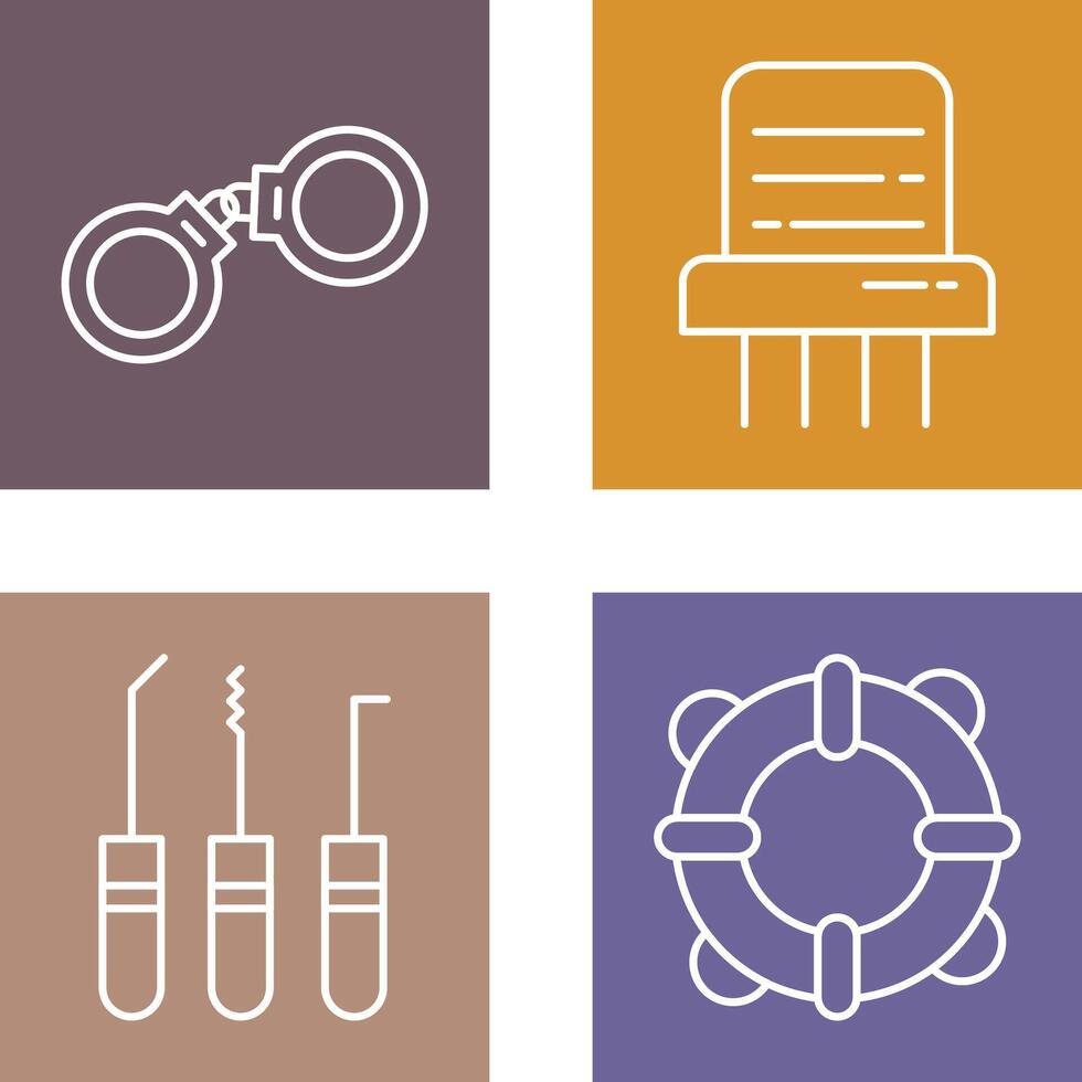 Handcuffs and Paper Shredder Icon vector