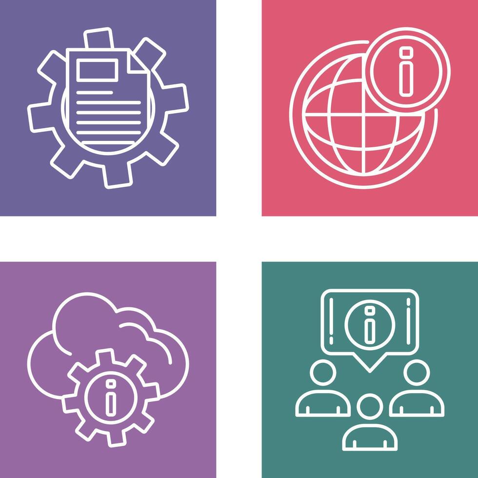 cogwheel and world Icon vector