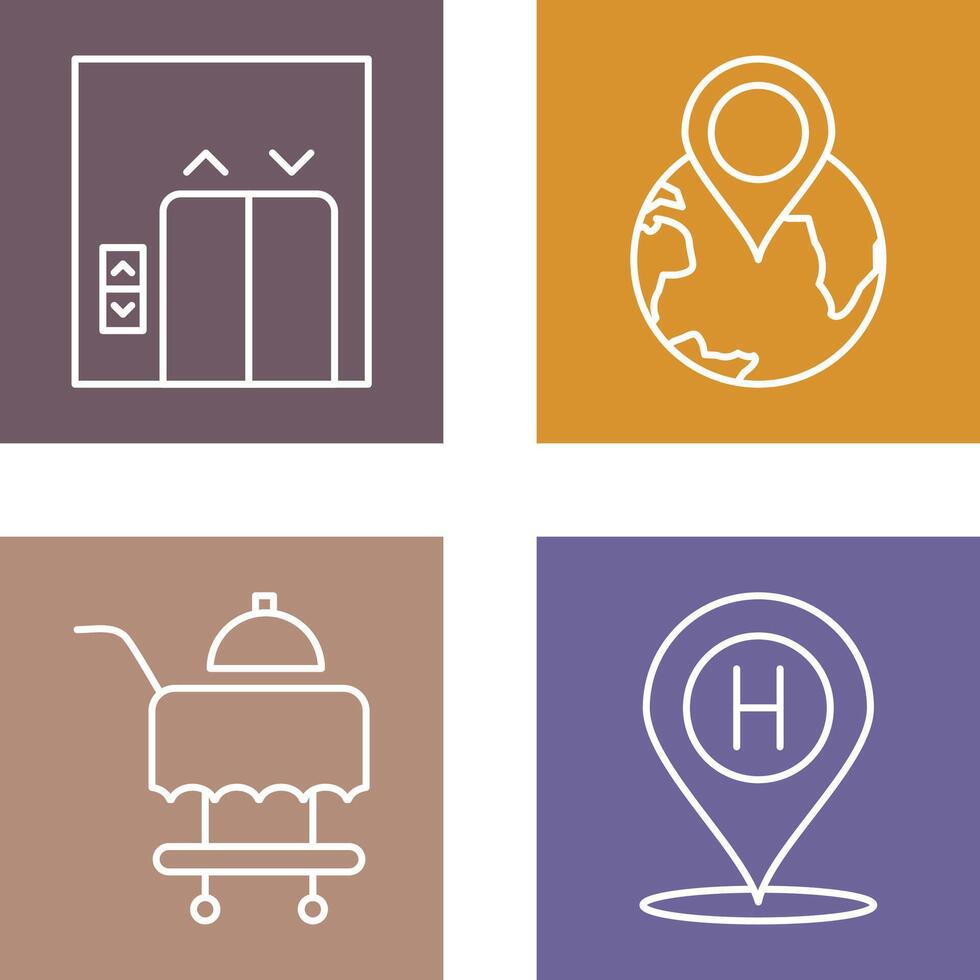 Elevator and World tour Icon vector