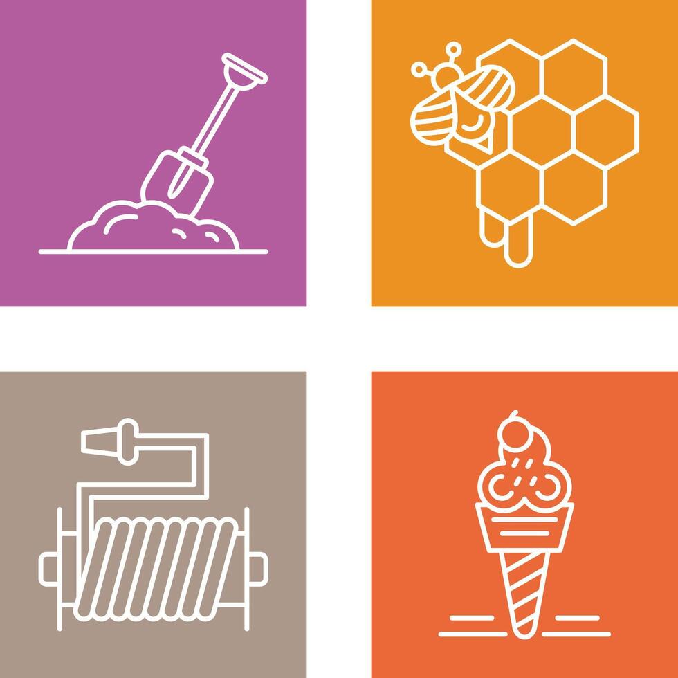 Digging and Honeycomb Icon vector