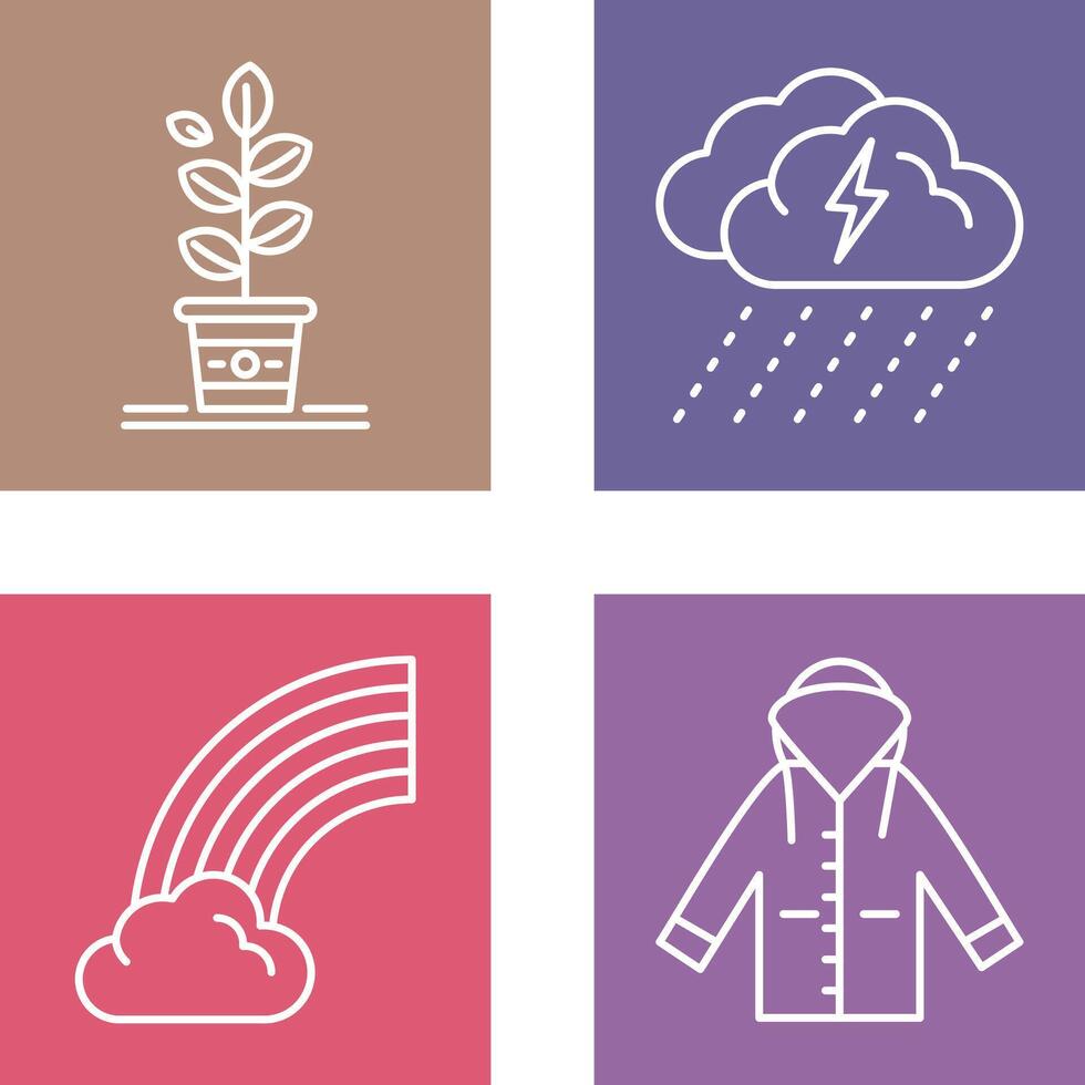 Planting and Rainy Day Icon vector