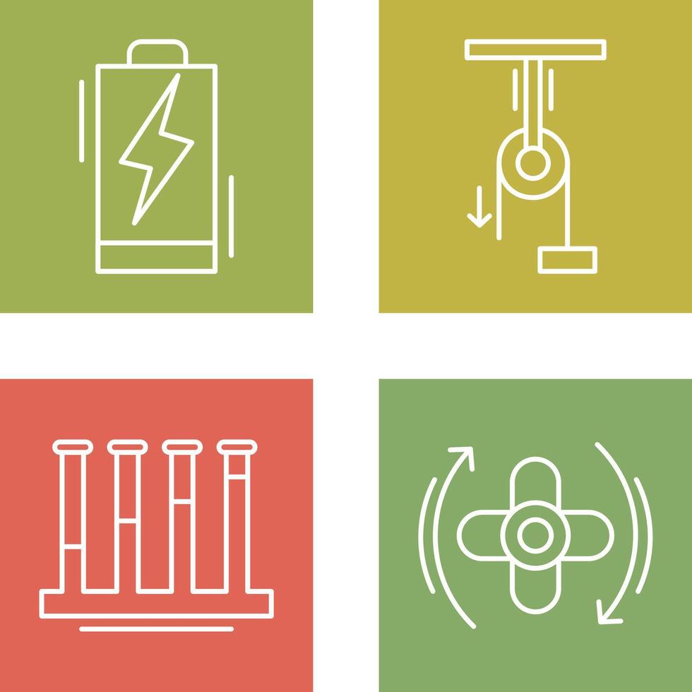 Battery and Pully Icon vector